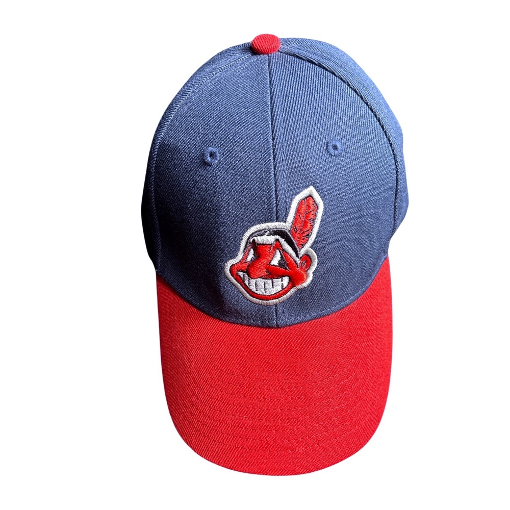Nike Team Cleveland Indians Hat Chief Wahoo Navy Blue Red Adjustable MLB Cap